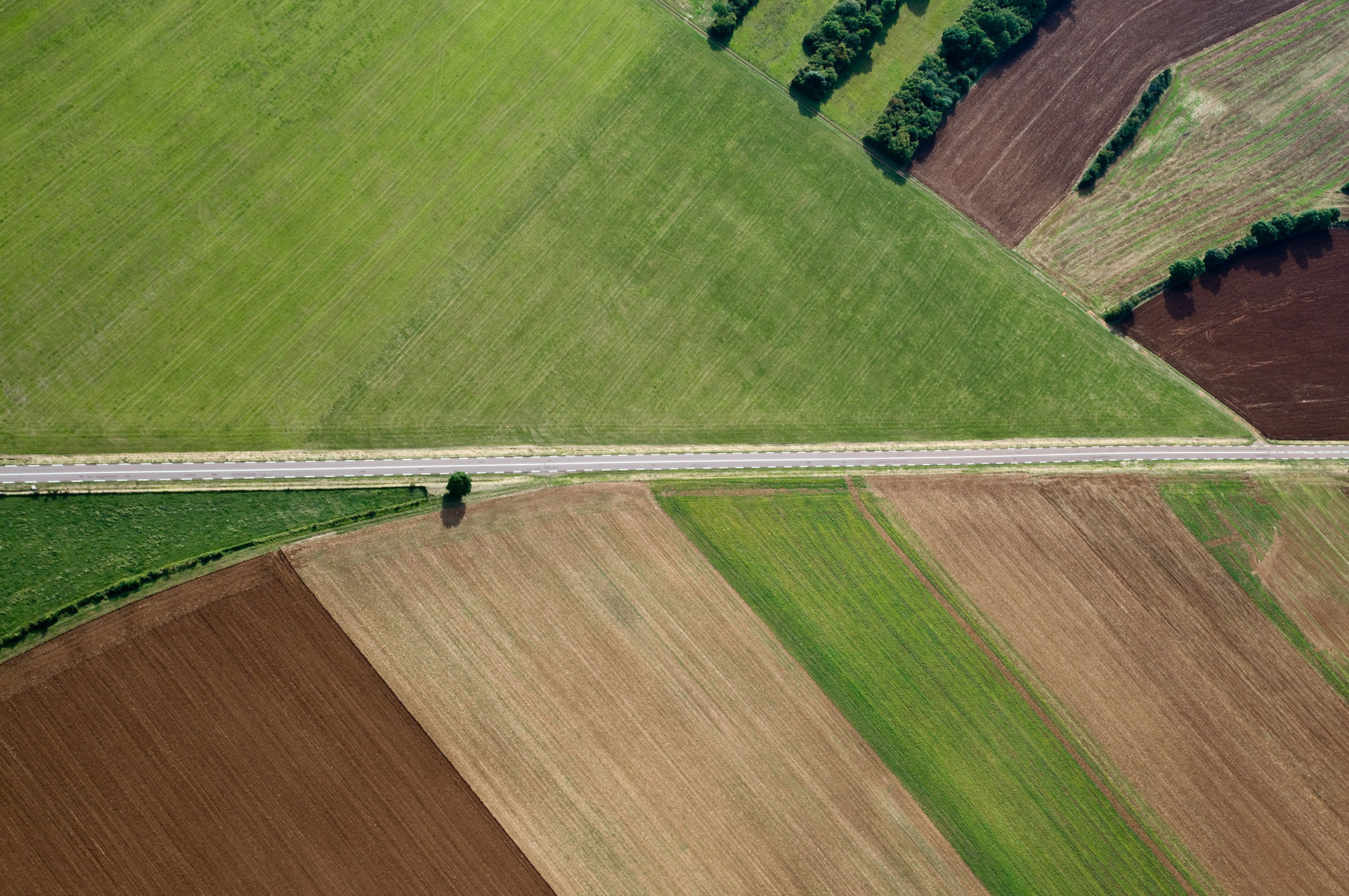 route campagne vue du ciel